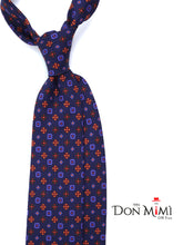 Dark Blue 3 Fold MESSY Tie in Madder Silk